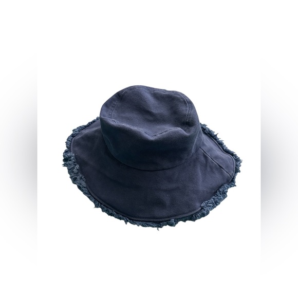 Frayed Edge Blue Bucket Hat - Picture 1 of 10